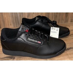 Sz 7 Wide‎ Reebok Classic Princess Women Athletic Sneaker Tennis Shoe Black